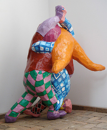 Polyester-Statue Skulptur Kunst Gartenparty Königin tanzt Tango, Skulptur für draußen oder im Garten