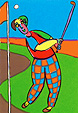 Twan de Vos kunst op maat en kunst in beeld. zeefdrukkunst kunst relatiegeschenk zeefdruk golf hole par tee birdie