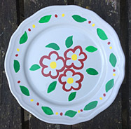 Keramiek bord, gemaakt tijdens workshop keramiek schilderen