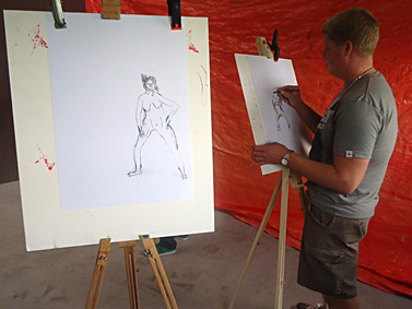 workshop naaktmodel tekenen op lokatie in Friesland