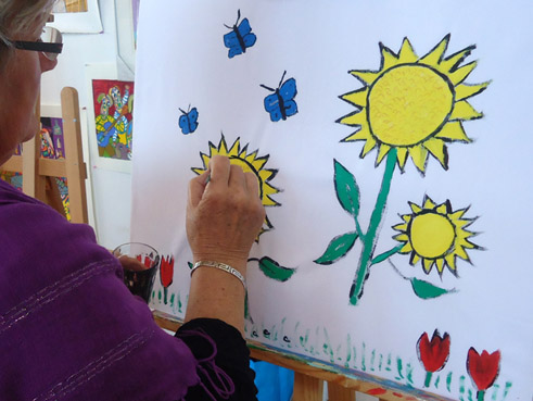 Workshop schilderen op t-shirt met textielverf in Wageningen, Tilburg of op lokatie